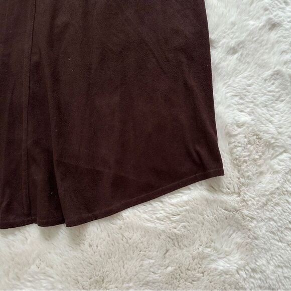 Max Studios Vintage brown suede midi high low skirt - Picture 6 of 12